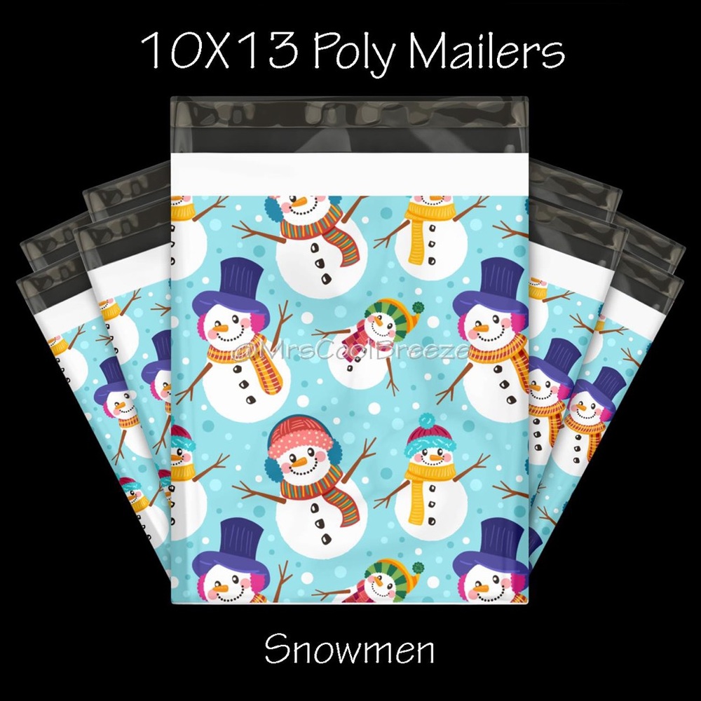30 ~ 10X13 ⛄️ Snowmen ⛄️ Designer Poly Mailers